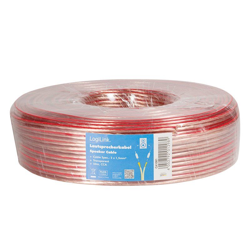 LogiLink CA1081 câble audio 50 m Transparent