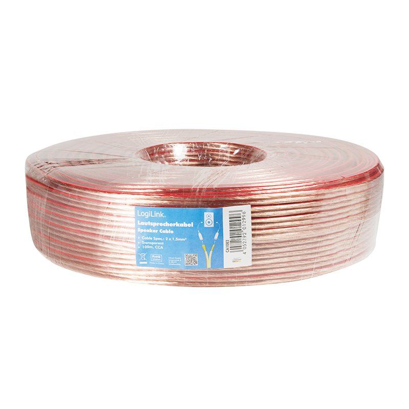 LogiLink CA1082 audio cable 100 m Transparent