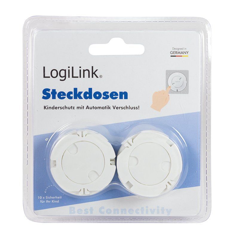 LogiLink Cache-prise à fermeture automatique, set de 10