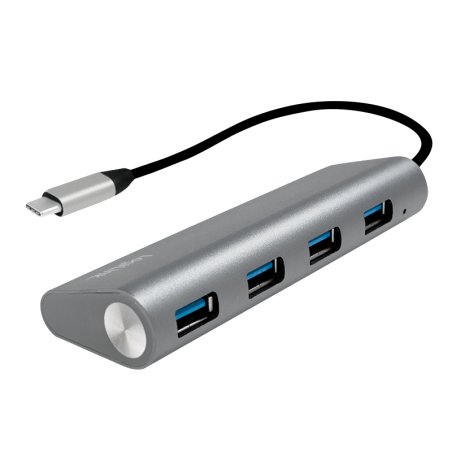 LogiLink Hub USB 3.0 avec fiche USB-C Gen1, 4 ports, gris