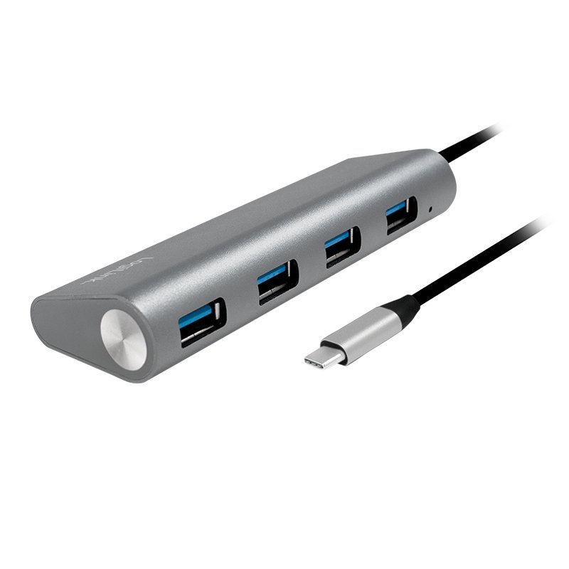 LogiLink Hub USB 3.0 avec fiche USB-C Gen1, 4 ports, gris