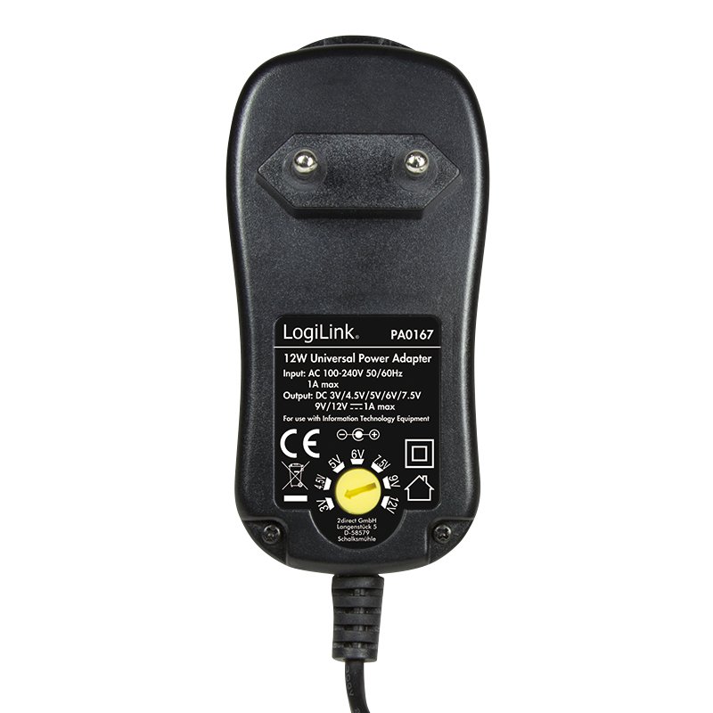 LogiLink PA0167 power adapter/inverter Indoor 12 W Black