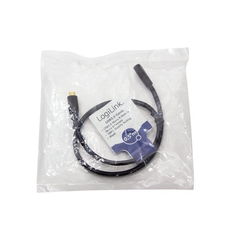 LogiLink CU0120 USB cable USB 2.0 0.5 m Micro-USB B Black