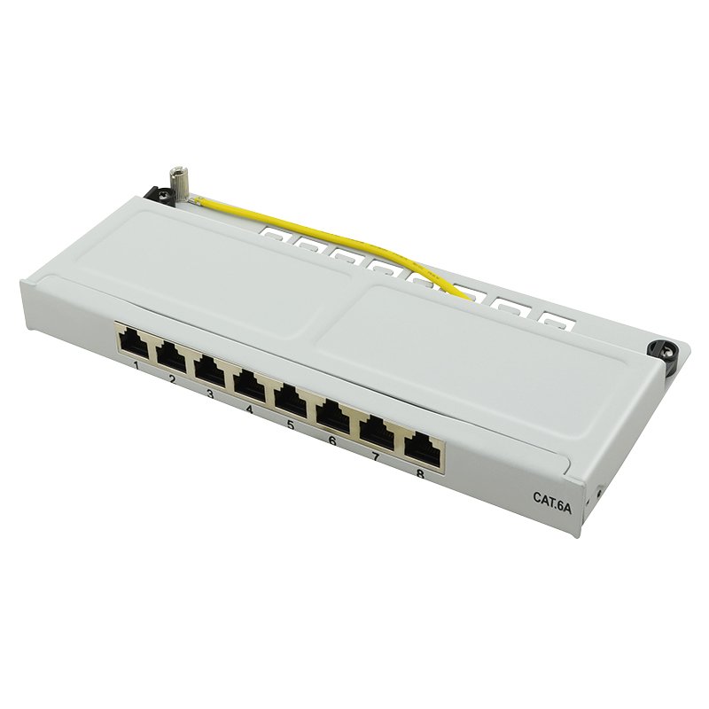 LogiLink Mini-panneau de brassage Cat.6A, 8 ports, gris