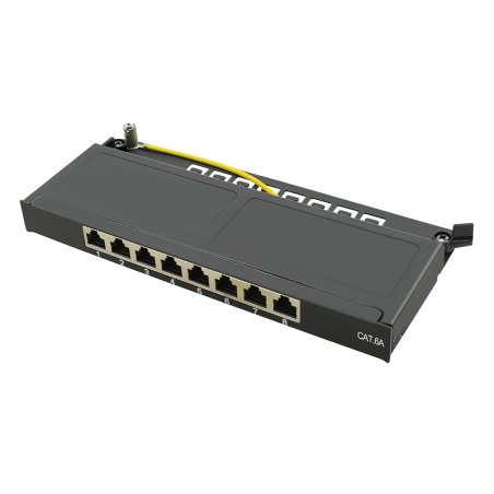 LogiLink Mini-panneau de brassage Cat.6A, 8 ports, noir