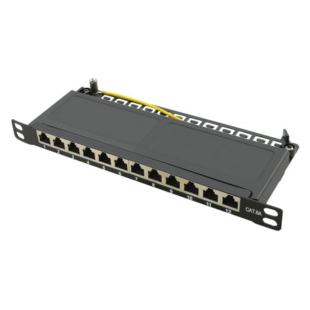 LogiLink Panneau de brassage 10" Cat.6A, 12 ports, noir