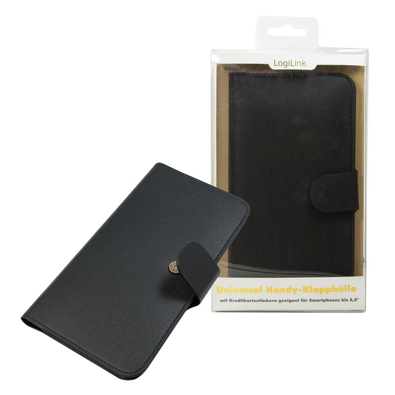 LogiLink SB0001 mobile phone case 14 cm (5.5") Cover Black