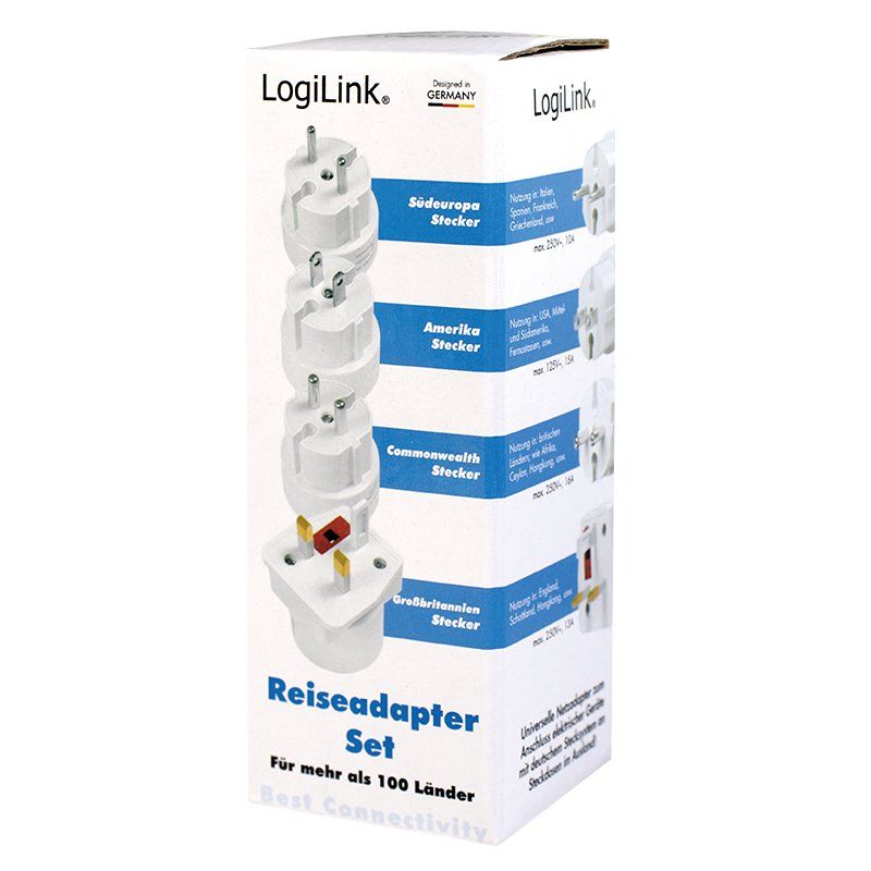 LogiLink PA0186 adaptateur prise d'alimentation Blanc