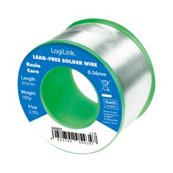 LogiLink Fil à souder, diamètre: 0,56 mm, cuivre 0,7%, 100 g