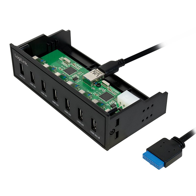 LogiLink Hub USB 3.0 de 5,25" avec port de chargement rapide