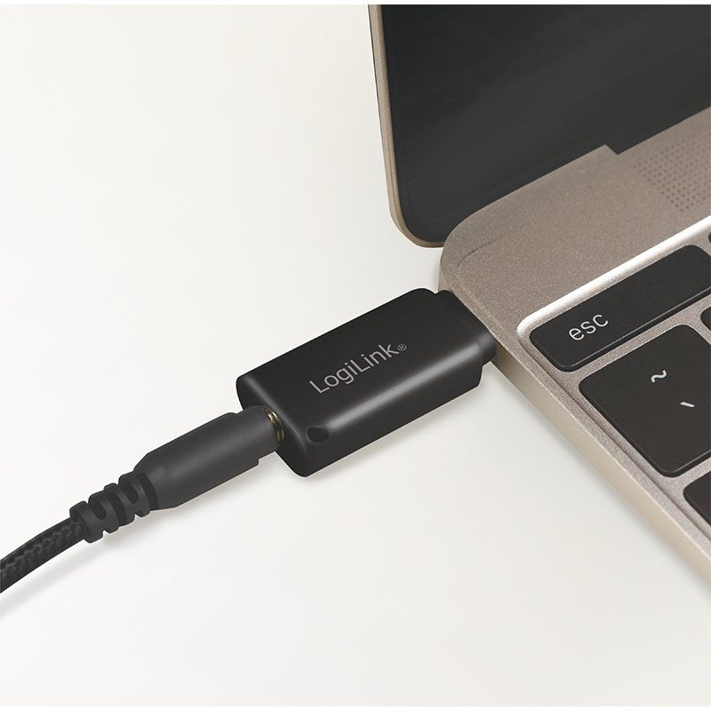 LogiLink UA0356 changeur de genre de câble USB-C 3,5 mm Noir