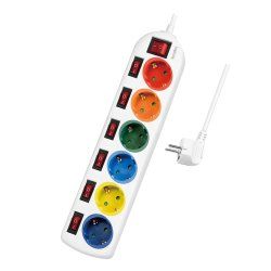 LogiLink LPS259 multiprise 1,5 m 6 sortie(s) CA Intérieure Blanc