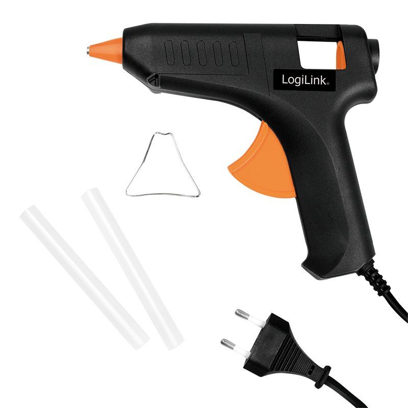 LogiLink WZ0051 pistolet et stylo à colle chaude Pistolet à colle chaude Noir, Orange 20 W