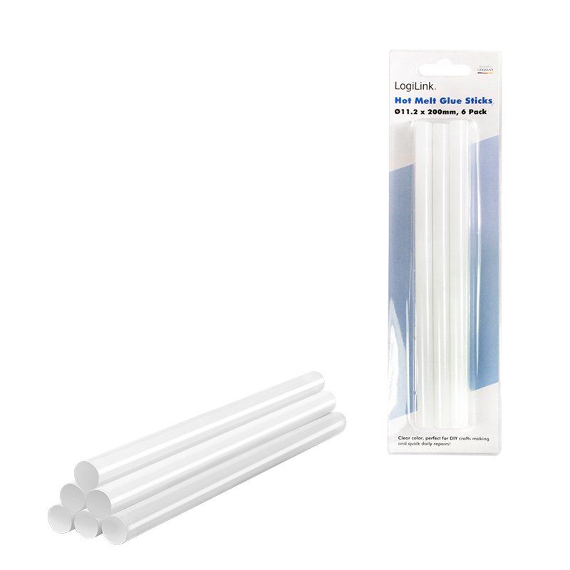 LogiLink Bâton de colle, diamètre de 11,2 mm, transparent