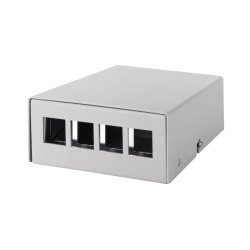 LogiLink Boîtier point de consolidation, 4 ports, gris clair