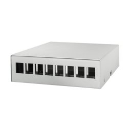 LogiLink Boîtier point de consolidation, 8 ports, gris clair