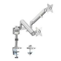 LogiLink Bras support pour deux écrans, aluminium, argent
