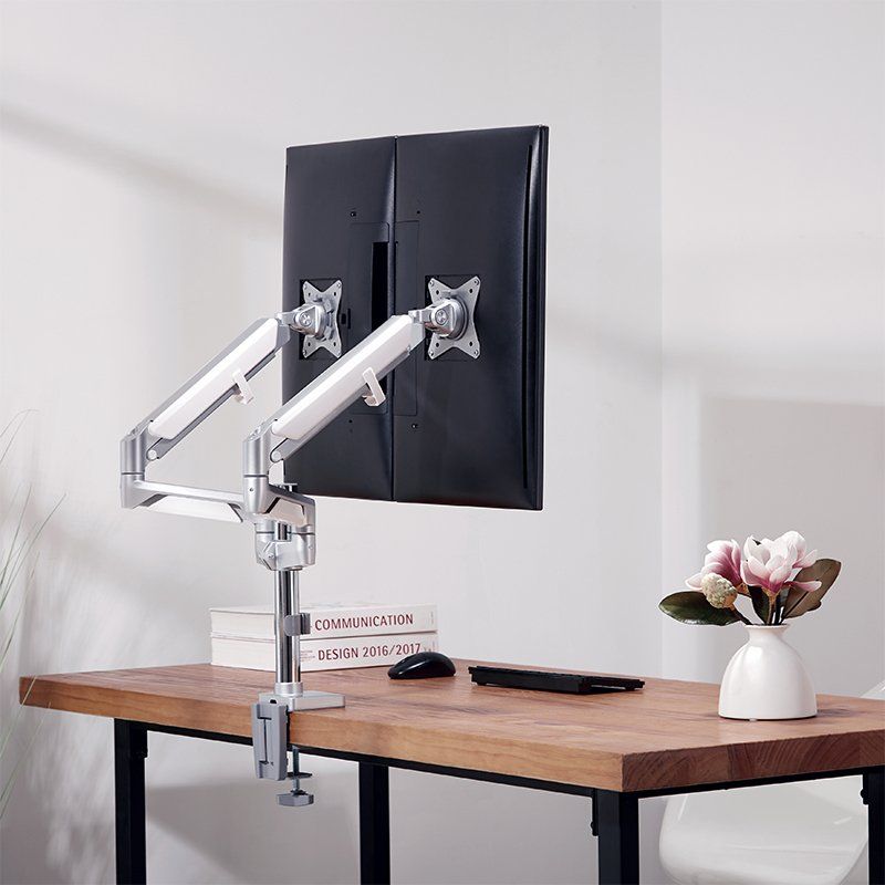 LogiLink Bras support pour deux écrans, aluminium, argent