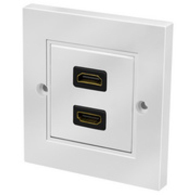 LogiLink AH0018 - HDMI Wanddose mit 2 x Kupplung Buchse/Buchse weiß