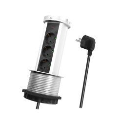 LogiLink LPS235A multiprise 1,8 m 3 sortie(s) CA Intérieure Noir, Argent