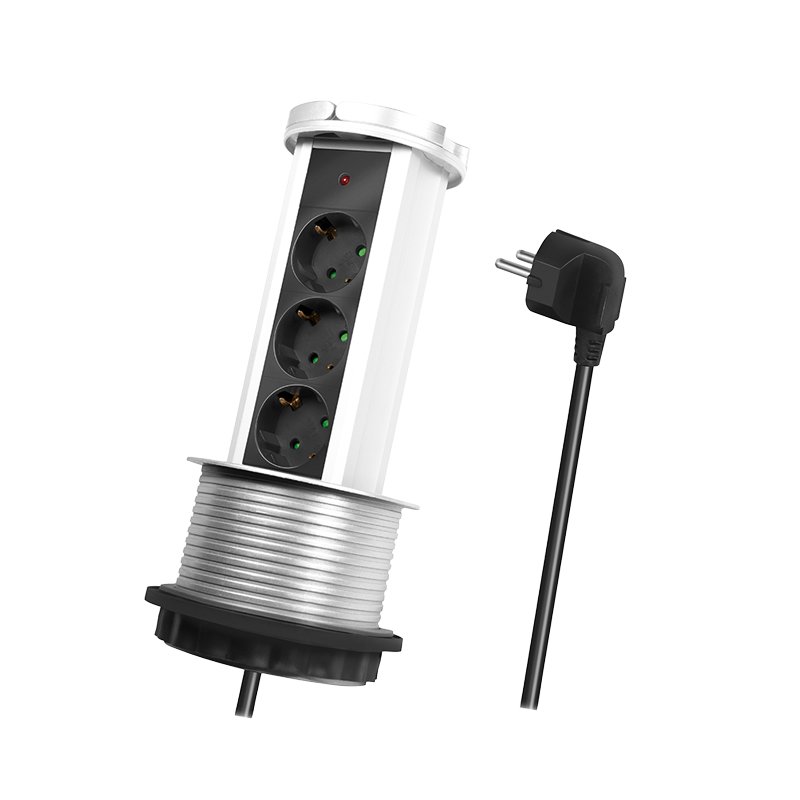 LogiLink LPS235A multiprise 1,8 m 3 sortie(s) CA Intérieure Noir, Argent