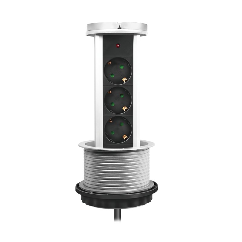 LogiLink LPS235A multiprise 1,8 m 3 sortie(s) CA Intérieure Noir, Argent