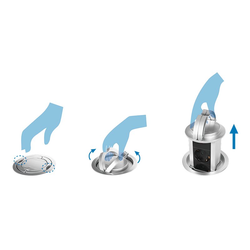 LogiLink LPS235A multiprise 1,8 m 3 sortie(s) CA Intérieure Noir, Argent