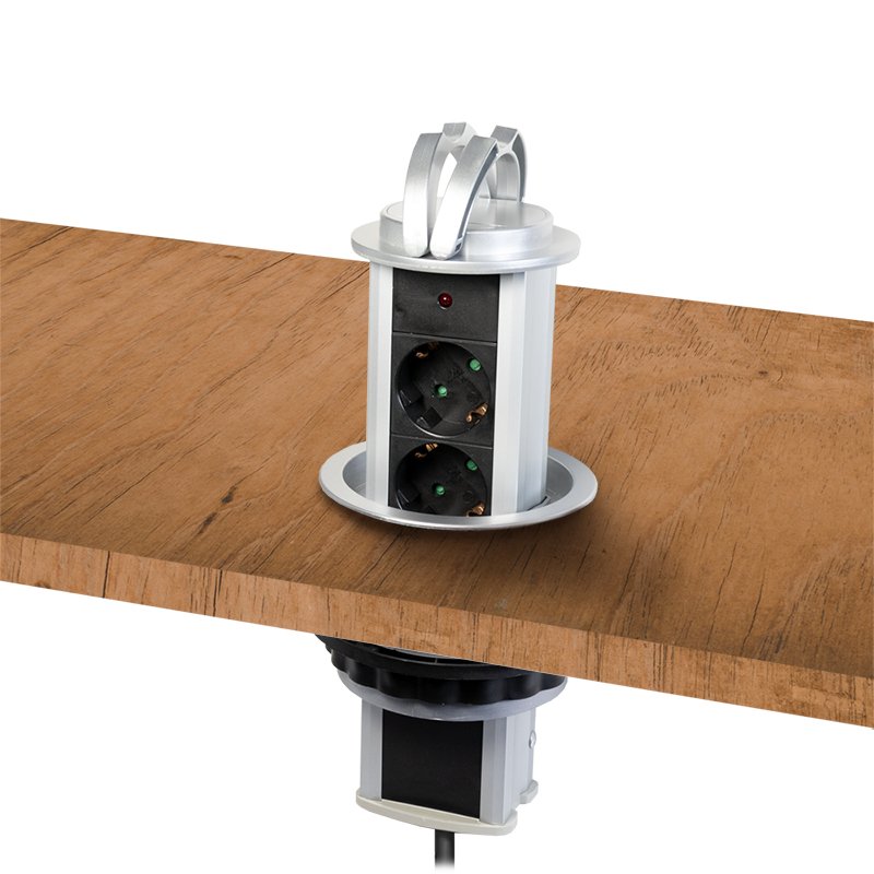 LogiLink LPS235A power extension 1.8 m 3 AC outlet(s) Indoor Black, Silver