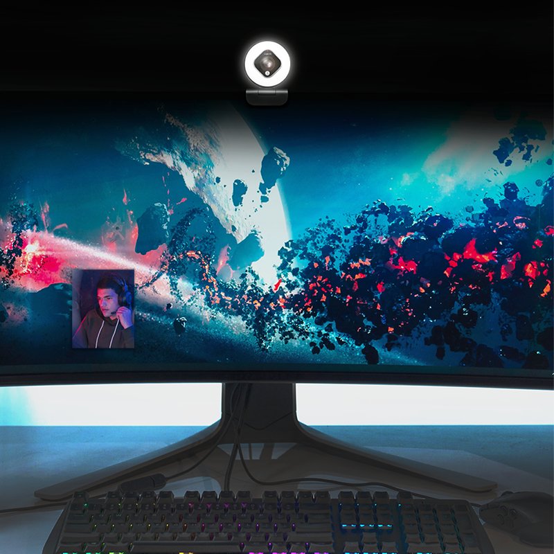 LogiLink Webcam USB Full HD à deux micros, noir