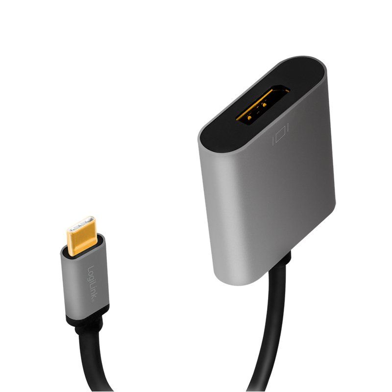 LogiLink Câble adaptateur USB-C - Displayport, noir/gris