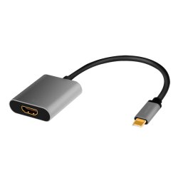 LogiLink Câble adaptateur USB-C - HDMI, 0,15 m, noir/gris
