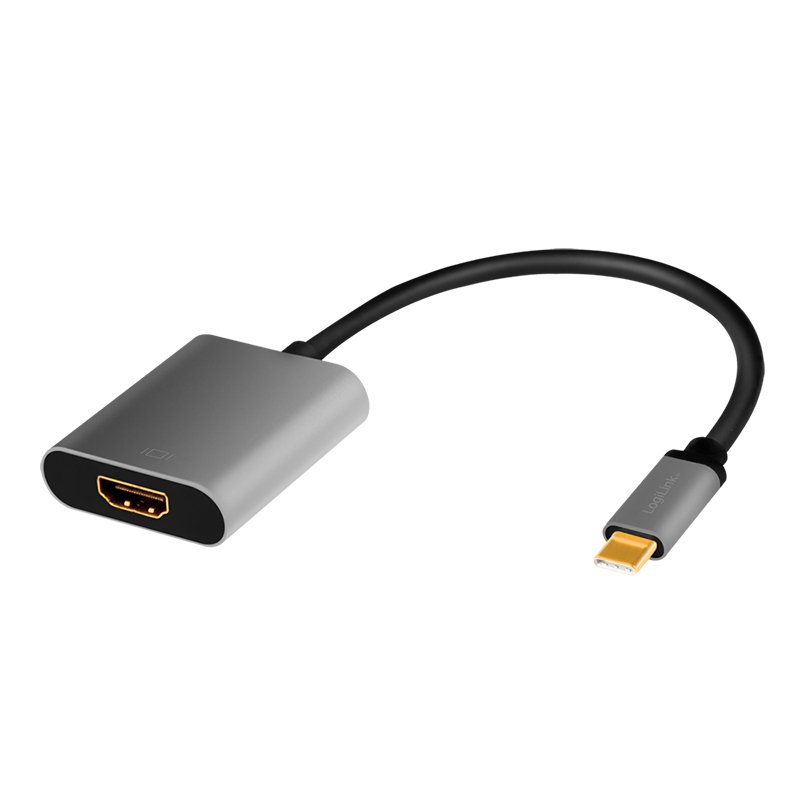 LogiLink Câble adaptateur USB-C - HDMI, 0,15 m, noir/gris