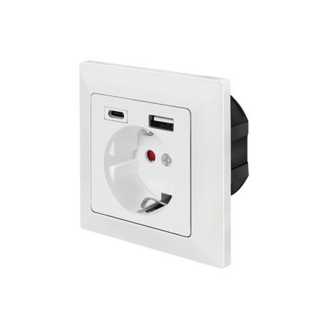 LogiLink PA0262 prise de courant CEE 7/3 USB Blanc
