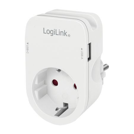 LogiLink Adapterstecker mit Smartphone-Ablagefläche, weiß