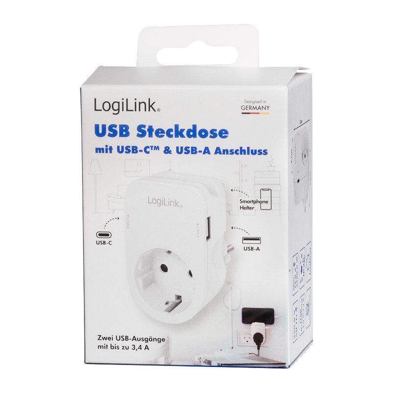 LogiLink PA0259 mobile device charger Universal White AC Indoor