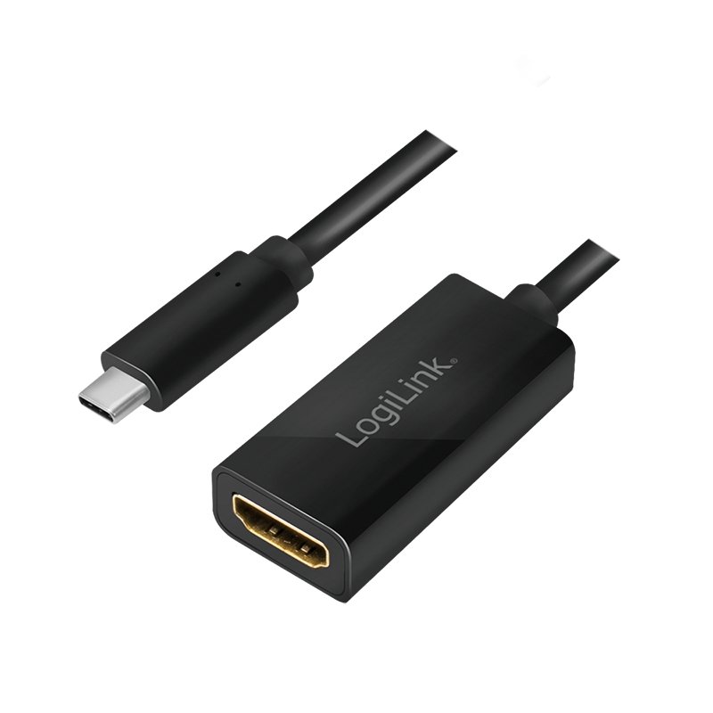 LogiLink UA0380 câble vidéo et adaptateur 0,15 m USB Type-C HDMI Noir