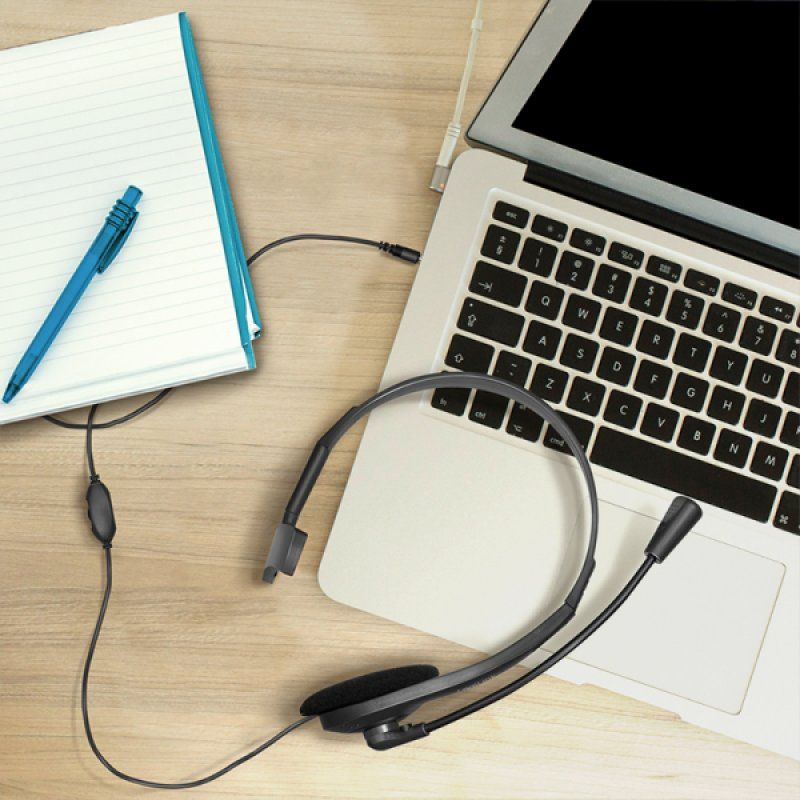 LogiLink HS0054 écouteur/casque Avec fil Arceau Bureau/Centre d'appels Noir