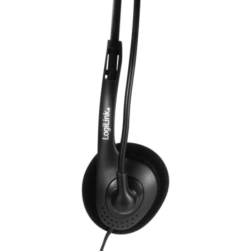 LogiLink HS0054 headphones/headset Wired Head-band Office/Call center Black