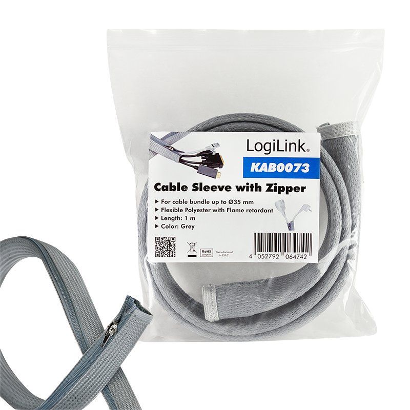 LogiLink KAB0073 cable sleeve Grey