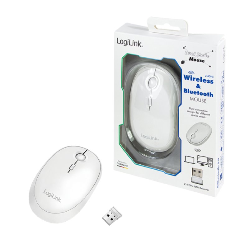 LogiLink ID0205 mouse Office Ambidextrous RF Wireless Bluetooth 1600 DPI