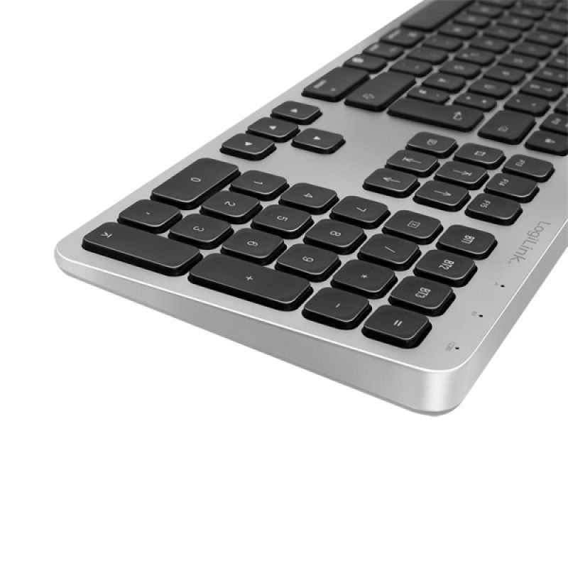 LogiLink ID0206 clavier Bureau Bluetooth QWERTZ Allemand Gris