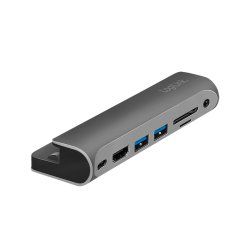 LogiLink UA0385 laptop dock/port replicator USB Type-C Black, Silver