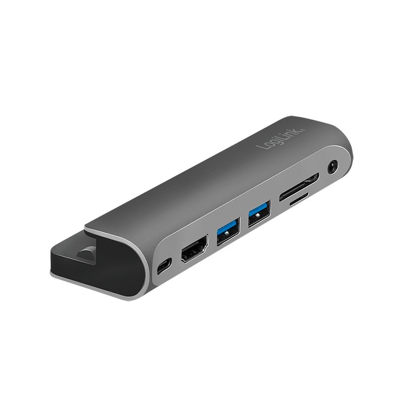 LogiLink UA0385 station d'accueil USB Type-C Noir, Argent
