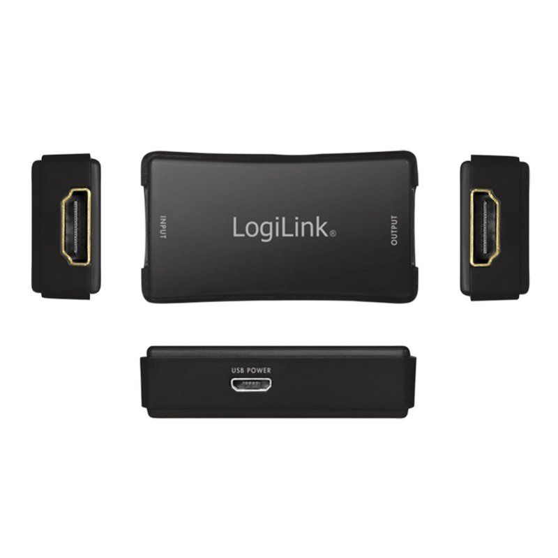 LogiLink HD0014 bridge/repeater Network repeater 18000 Mbit/s Black