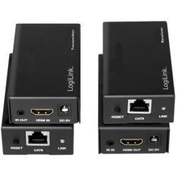 LogiLink Kit d'extension HDMI via LAN, POC/IR, 60 m, noir
