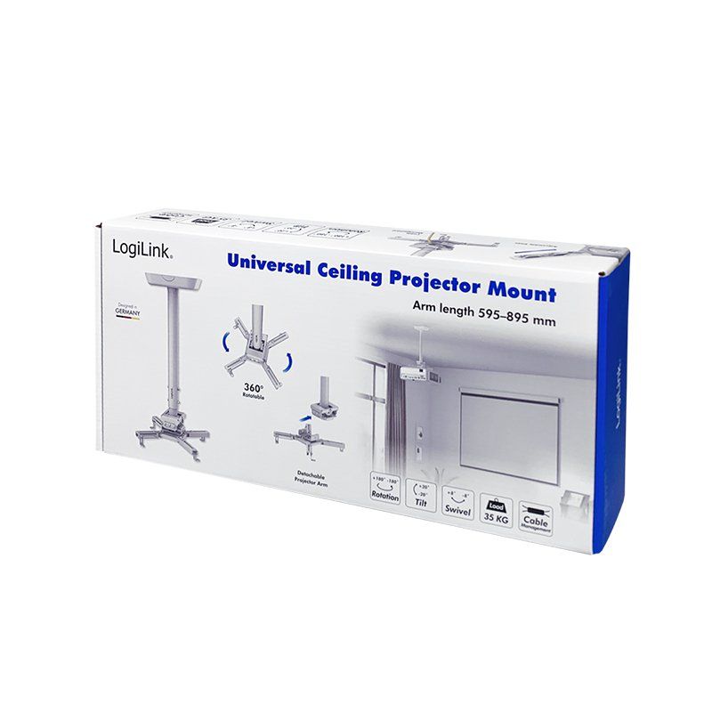 LogiLink BP0157 support pour projecteurs Plafond Blanc