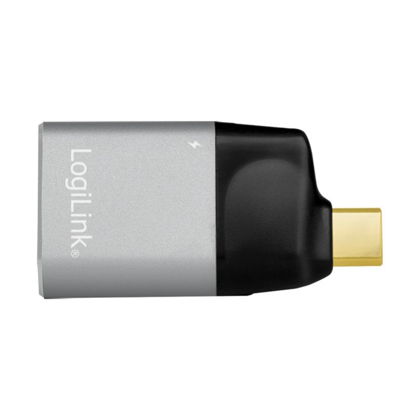 LogiLink USB 3.2 Gen2 Type-C adapter, C/M to HDMI-A USB-C, 4K, PD, alu, black/grey