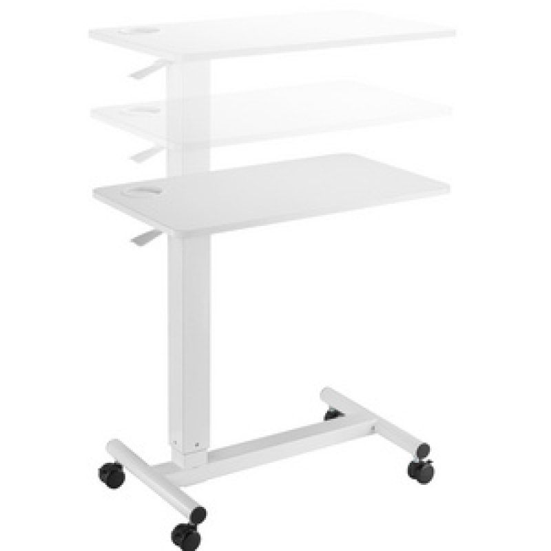 LogiLink Hight adjustable overbed table, gas spring, white