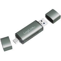 LogiLink Cardreader USB 3.0 USB-A / USB-C, SD/ microSD, aluminum