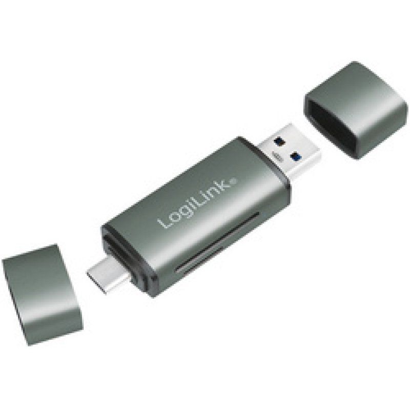 LogiLink Lecteur de cartes USB 3.2 Gen1, SD/micro SD, alu